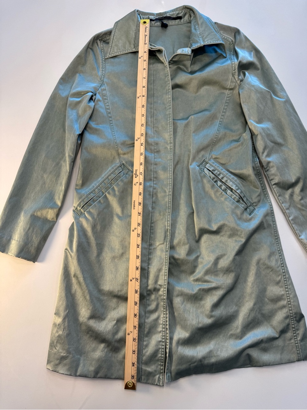 Trench Coat - Sage Green Women's Trench Coat - Picture 7 of 12